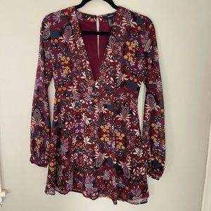 Forever 21 Floral Long-sleeve Dress